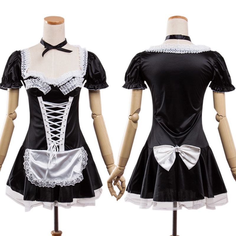 Maid's outfit Halloween Cosplay Black Sexy French Maid Adult Uniform Fancy Dress Costume Dresses