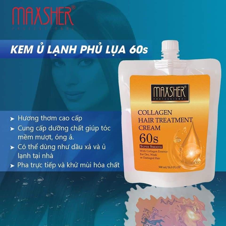 Kem Ủ Lạnh Phủ Lụa 60s Phục Hồi Tóc Hư Tổn Maxsher - Hair Care Q4