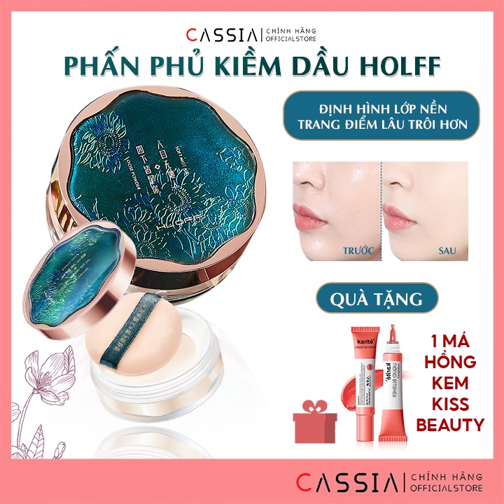 Phấn phủ kiềm dầu che phủ lỗ chân lông dạng bột, Phấn phủ nội địa trung HLOFF giữ lớp nền trang điểm lâu trôi mịn màng