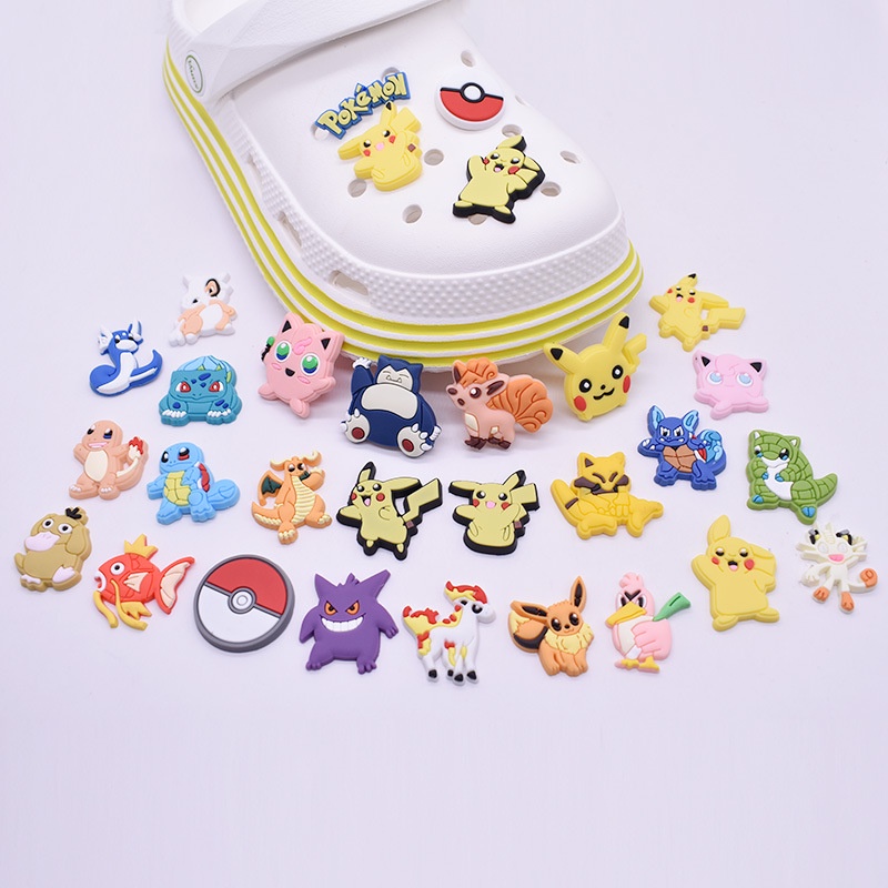 Sticker Pokemon | Sticker - Jibbitz - Nút gắn dép sục 2D hình Pokemon