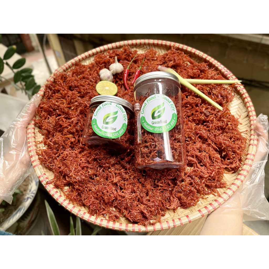 Heo khô cháy tỏi/Bò khô sợi GREENFOOD thơm ngon an toàn, đảm bảo vệ sinh thực phẩm