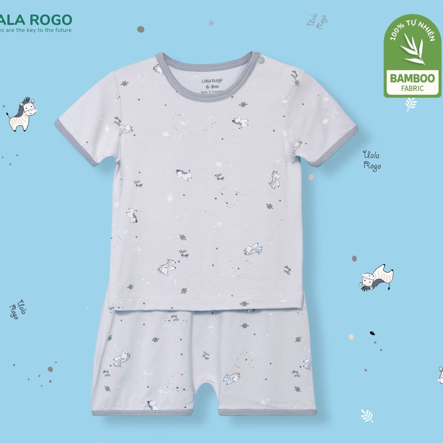 Bộ cộc tay cho bé Ualarogo 6 tháng - 4 tuổi vải sợi tre Bamboo mềm min khử khuẩn thoáng mát ur 2020