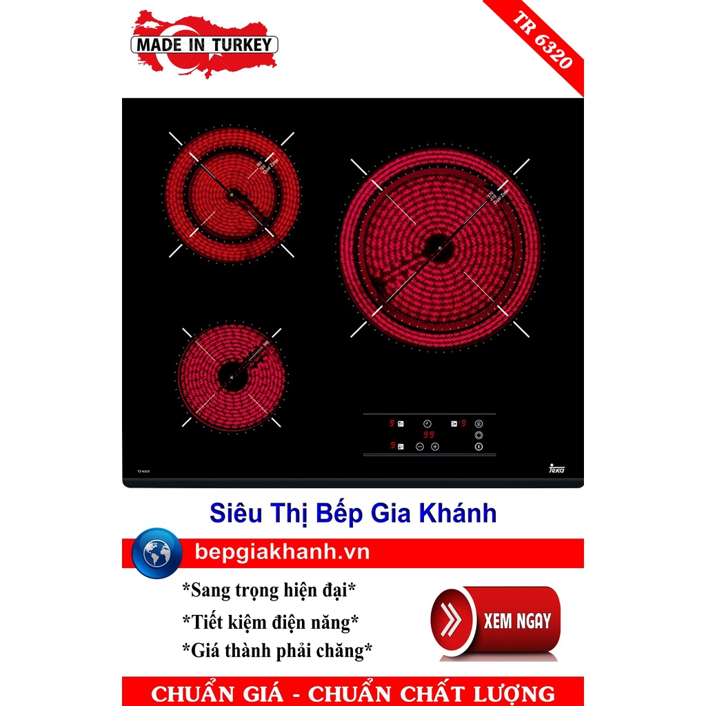 Bếp hồng ngoại 3 vùng nấu Teka TR 6320 nhập khẩu Thổ Nhĩ Kỳ