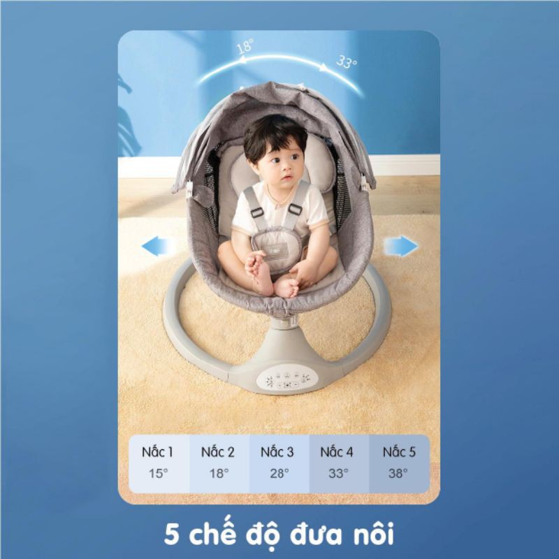 Nôi đưa 5 chế độ UMOO có điều khiển từ xa