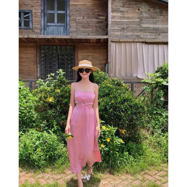 Váy 2 Dây Khoét Eo Chất Liệu Lụa Cao Cấp Không Nhăn, Đầm Maxi 2 Dây Khoét Eo 4 Màu Siêu Xinh Siêu Tôn Dáng
