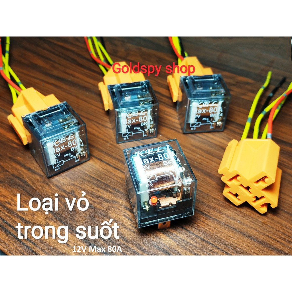 Rơ le trung gian 4 chân - 5 chân 12V/40A - Relay trung gian 4 chân - 5 chân 12V/40A (có giắc cắm)