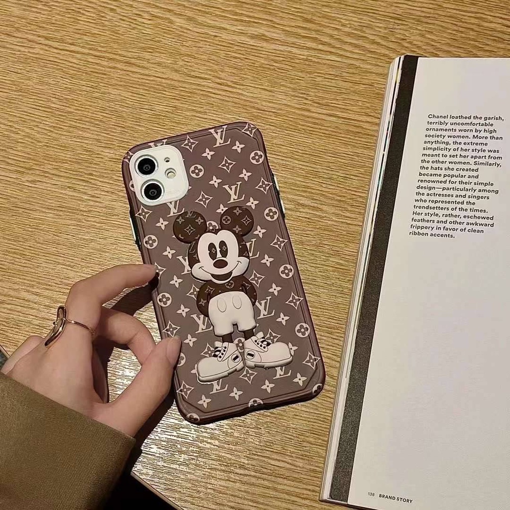 Ốp lưng Mickey iPhone、 Europe and the United States big name Miqi LV Apple 11 set iPhone12Promax mobile phone case XS all-inclusive protection XR women