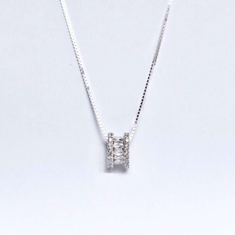 Dây chuyền nữ bạc thật mặt bánh xe đính đá sáng đẹp - Kho sỉ bạc Nhất Linh