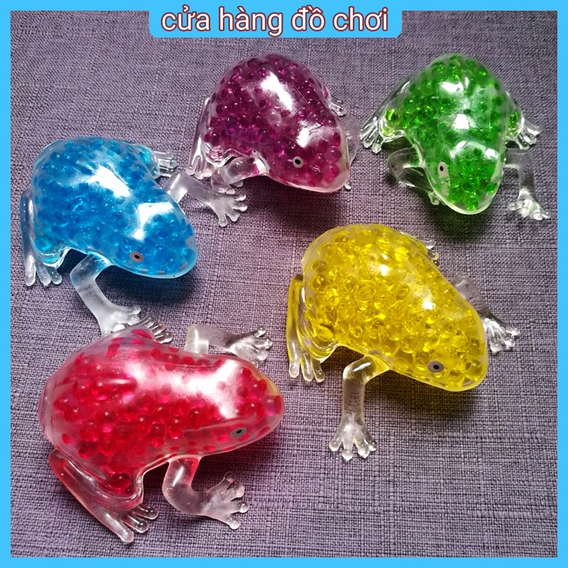 Đồ Chơi Bóp Giảm Stress Hình Con Ếch Kết Hạt Cao Su Mềm