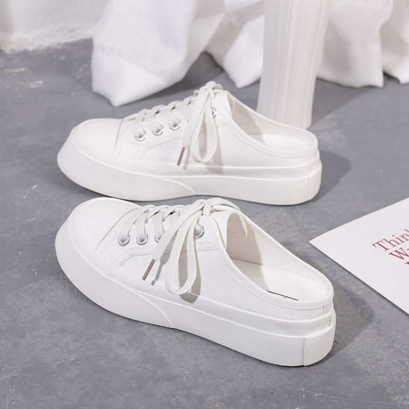 Giày sục nữ vải trơn CANVAS kiểu dáng trẻ trung đơn giản