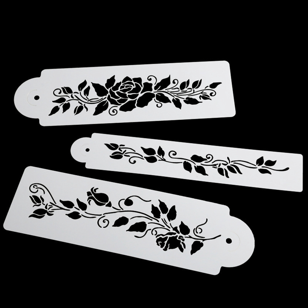 Bộ 3 khuôn trang trí bánh kem sang trọng tiện lợi cho các sự kiện