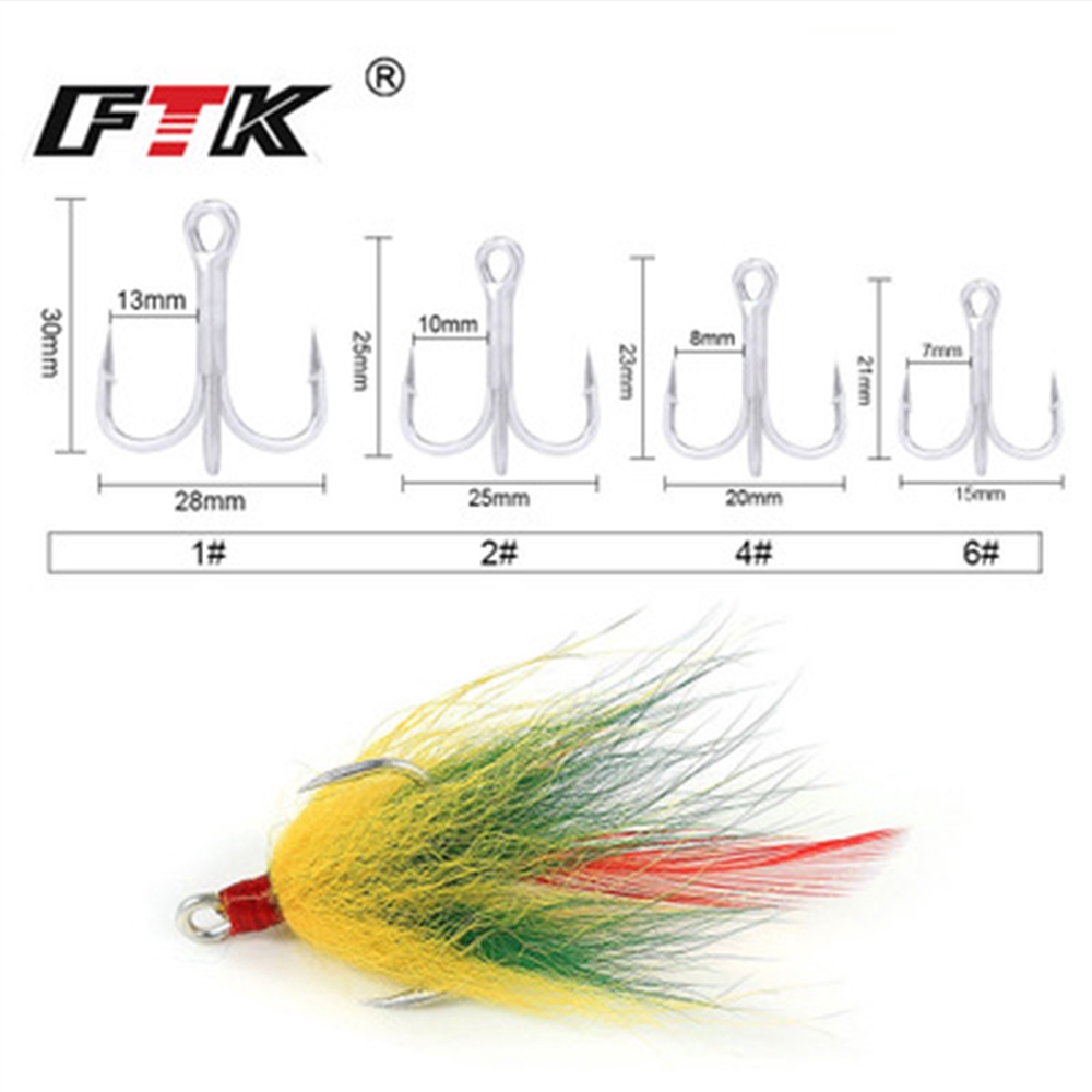 Chữ Cái 3 Móc Ngoài Trời Thép Carbon 1# 2# 4# 6# Móc Câu Cá