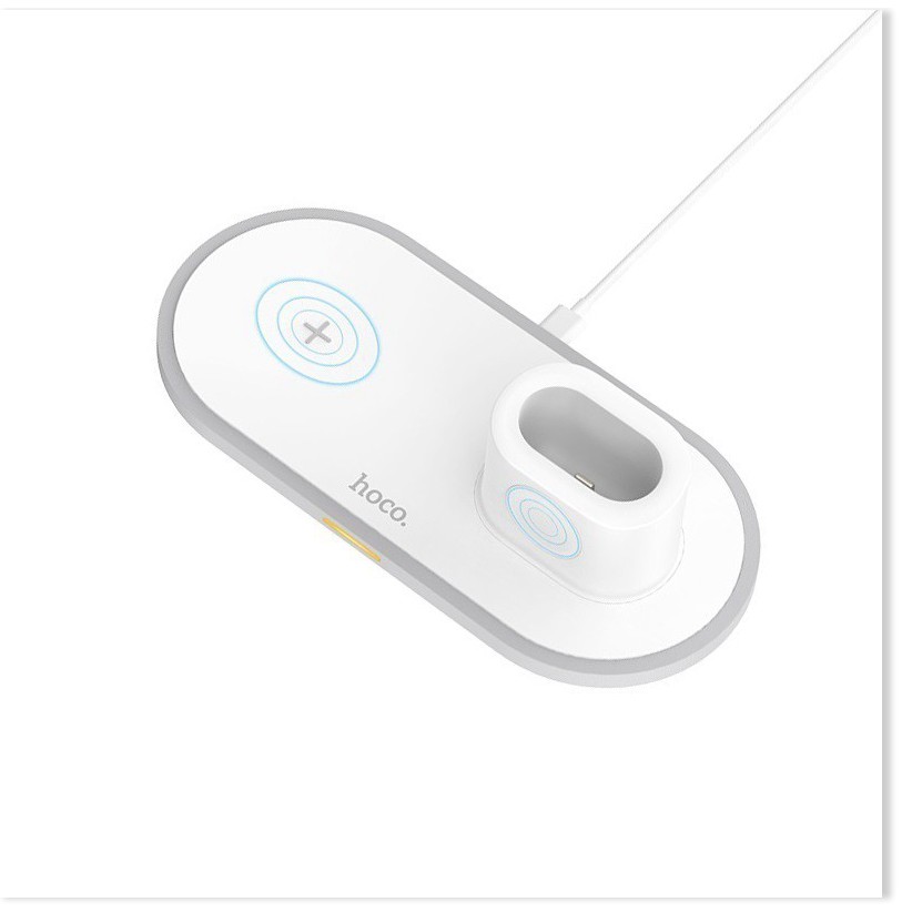 Đế sạc không dây 3in1 Hoco CW21, chip sạc thông minh, hỗ trợ sạc cho SmartPhone, iWatch, AirPods - MrPhukien