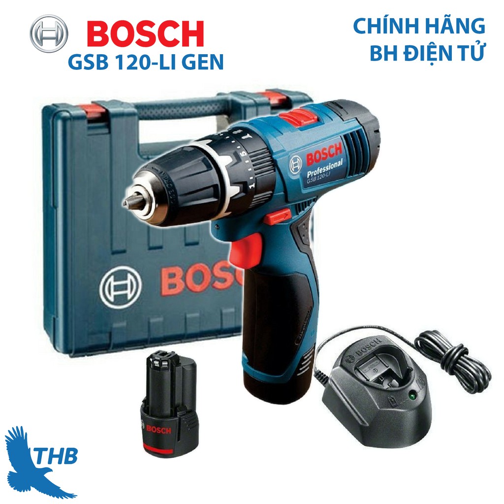 Máy khoan pin bắt vít Bosch GSB 120-LI pin 12V - 2.0 Ah Bảo hành điện tử 6 tháng chính hãng