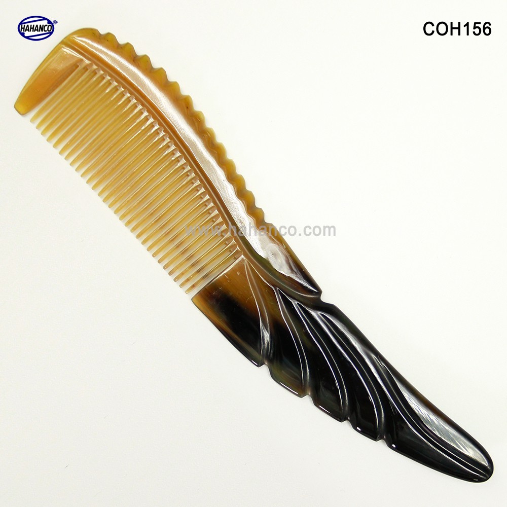 Lược sừng thân cánh chim - COH156 (Size: XXL - 22cm) Mẫu cao cấp màu sắc đẹp - Horn Comb of HAHANCO - Chăm sóc tóc