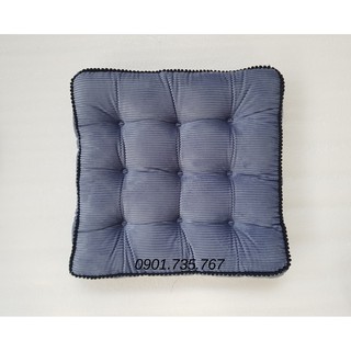 Nệm ngồi, đệm ngồi Vải Nhung tăm mềm mịn 40x40x7cm
