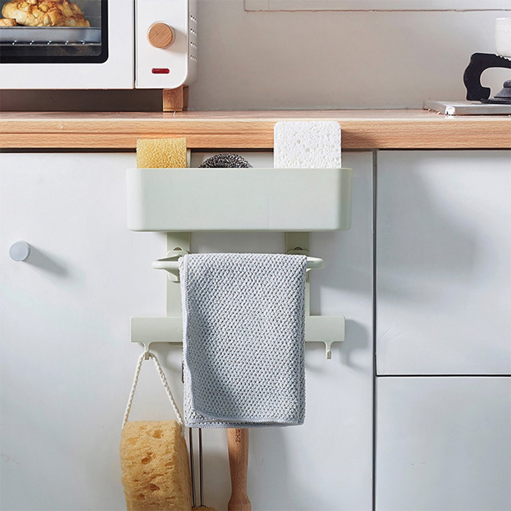 Khay Để Đồ J9 Trước Cửa Tủ Bếp Kiêm Móc Treo Khăn, Treo Đồ (Giao Màu Ngẫu Nhiên)