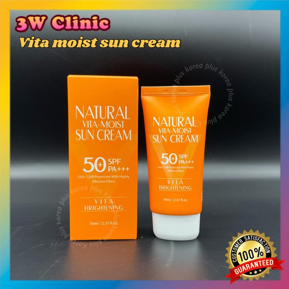 Kem chống nắng 3w Clinic Vita Spf50 + Pa + + + 70ml dưỡng ẩm tự nhiên