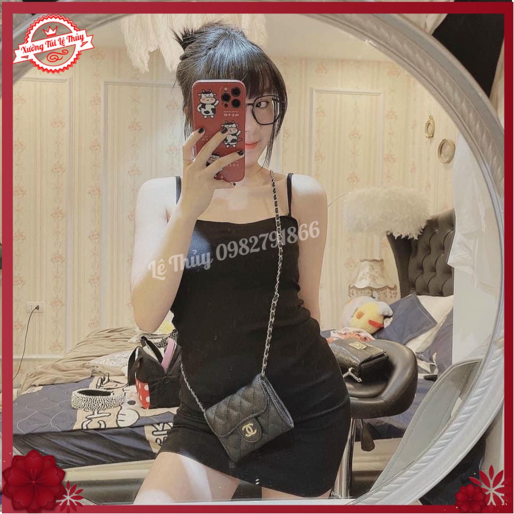 Bóp nữ, ví nữ mini đeo chéo C-H-A-N-E-L nhí siêu kute, nhỏ gọn, full box, size 13 cm - Lê Thủy Bags