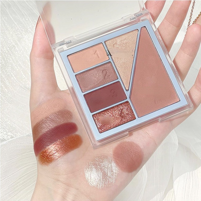 Bảng Phấn Mắt 6 Màu Lì / Má Hồng / Phấn Mắt Tông Đất Sữa Hoạt Hình Dễ Thương Chống Nước Lâu Trôi Cho Người Mới Bắt Đầu