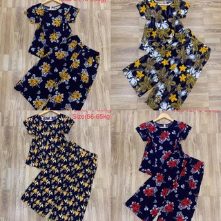 Đồ bộ  trung niên cho mẹ, đồ mặc ở nhà, bộ Thun tăm trung tuổi YOYO ống sớ rộng lửng cho người già người lớn tuổi