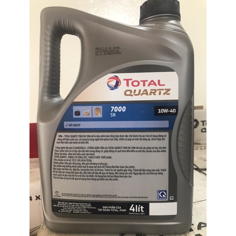 Dầu động cơ Total Quartz 7000 SN 10w40 4L. 0988455875