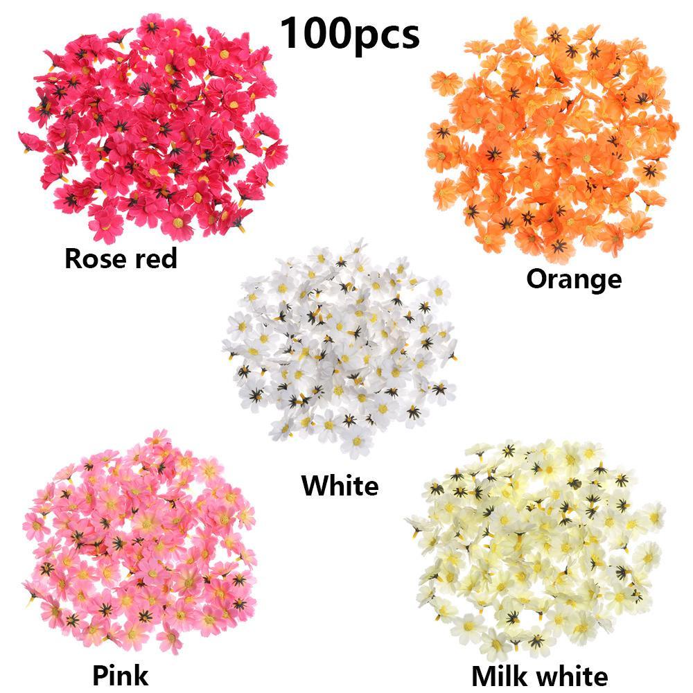 Set 100 Bông Hoa Nhân Tạo Nhiều Màu Sắc Dùng Để Trang Trí Nhà Cửa / Tiệc Cưới