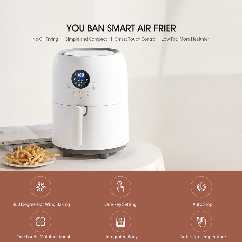 [Mã ELHADEV giảm 4% đơn 300K] Nồi chiên không dầu Xiaomi Youpin UOB Intelligent Oil-Free Air Fryer 2208T