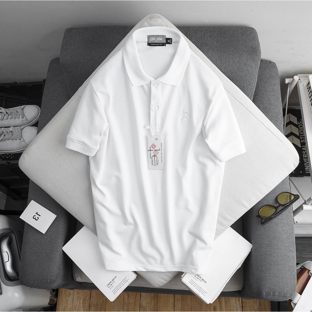 Áo thun POLO nam ngắn tay trơn ERIC HOME vải cá sấu cotton cao cấp sang trọng D365-TM24