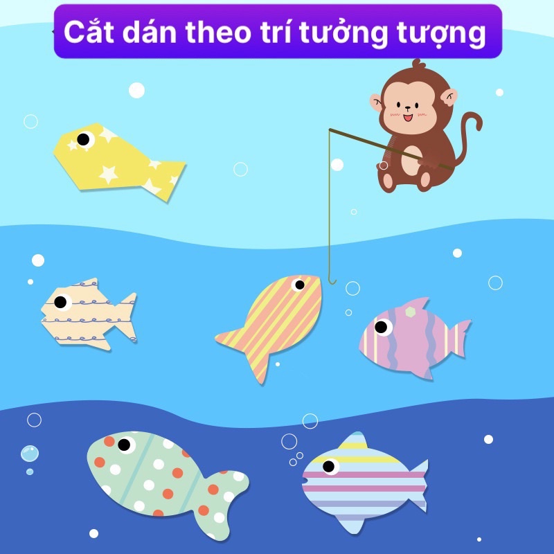 Cắt Dán Nghệ Thuật Sáng Tạo Cho Bé 96 Trang Tặng 2 Kéo + 2 Keo Dán