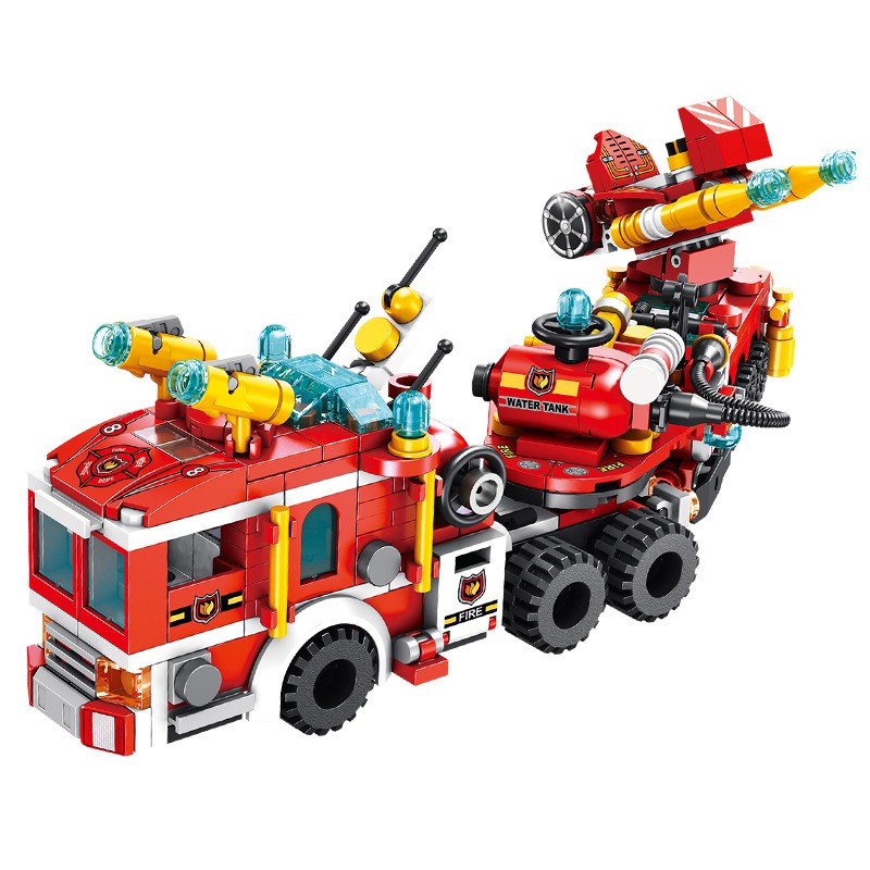 Đồ chơi lắp ráp xe cứu hỏa - Fire Truck 12 in 1 Panlos  633009 - Đồ chơi trí tuệ 577 mảnh ghép