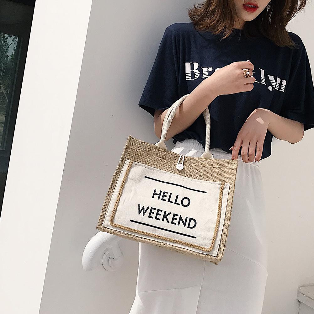 Túi đeo vai vải lanh in họa tiết thời trang cho nữ | BigBuy360 - bigbuy360.vn