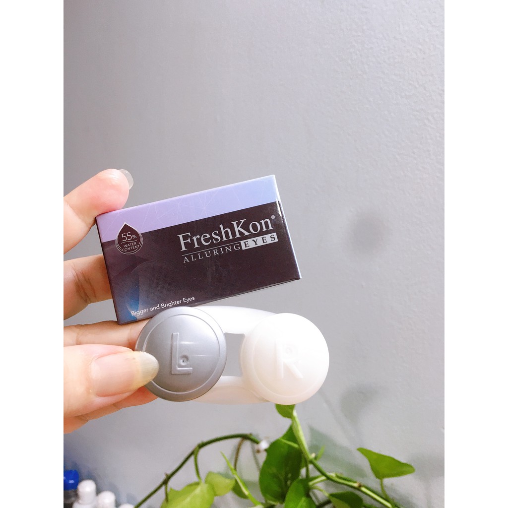 Kính áp tròng 3 tháng Freshkon Alluring Eyes màu Mystical Black- lens cận 0.00 đến -9.00 độ- tặng khay
