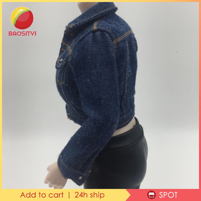 Áo khoác jean xanh cho búp bê 12 inch tỉ lệ 1/6