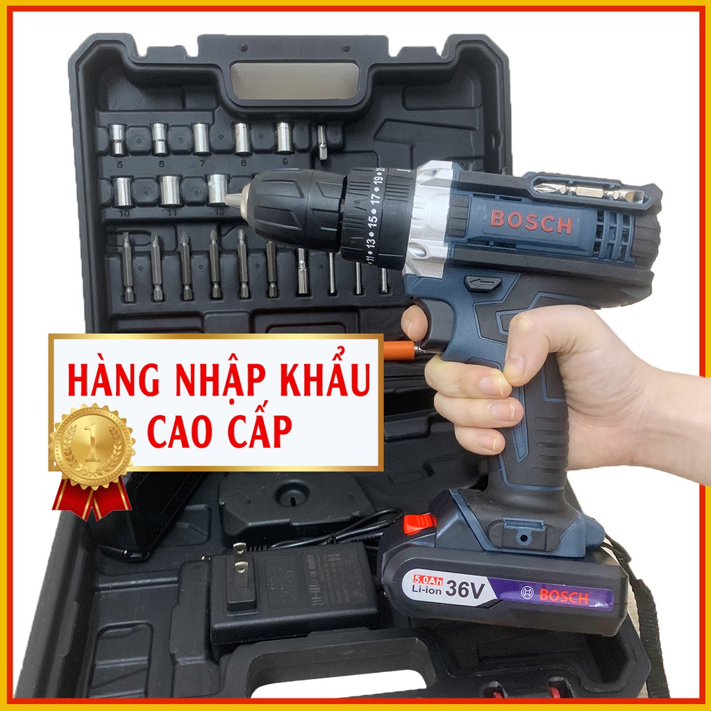 Máy Khoan Bắn Vít Dùng Pin Bosch 36V - Tặng Bộ Phụ Kiện 24 Chi Tiết - Khoan ba chức năng