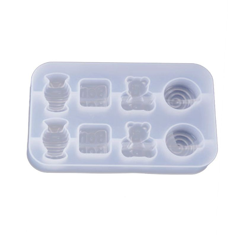 Khuôn Silicone Tạo Hình Làm Mặt Dây Chuyền Hình Gấu Diy