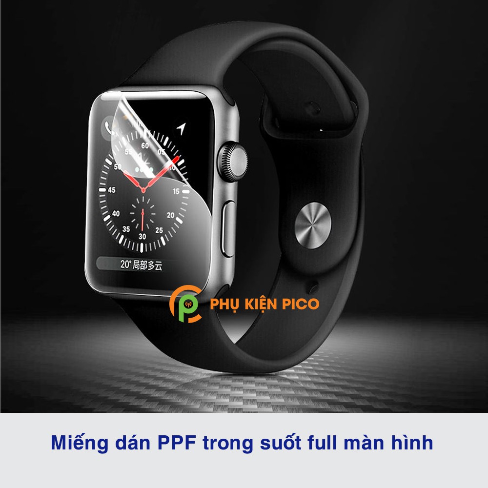 Dán màn hình Apple Watch Series 1/2/3/4/5 38mm 42mm 40mm 44mm full màn hình PPF dẻo trong suốt - bộ 3 miếng