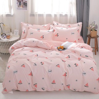 Bộ vỏ chăn ga gối hồng nhạt cho bạn nữ chất liệu Poly Cotton hàng nhập khẩu cao cấp