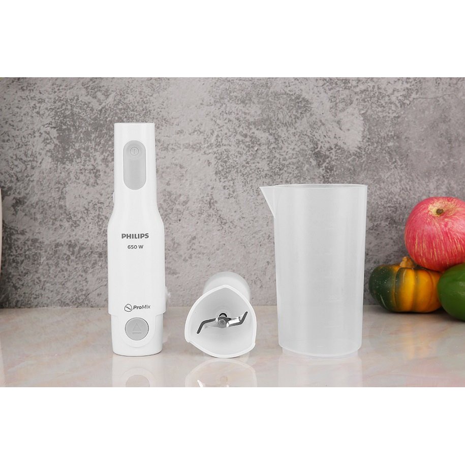 Máy xay cầm tay Philips công suất 650W, cối xay bằng nhựa an toàn, lưỡi dao sắc bén, bảo hành 2 năm chính hãng - HR2531