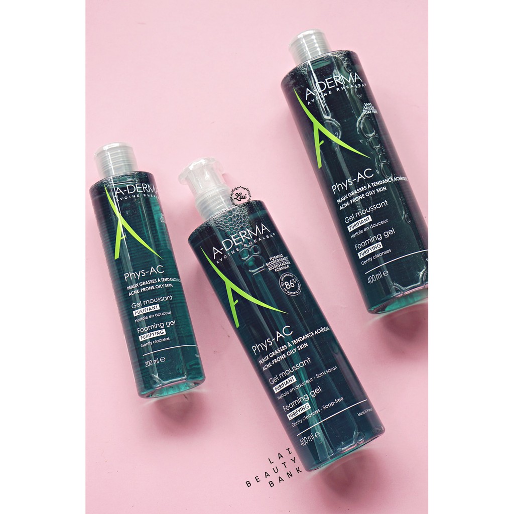 [Size 200ml/400ml] Sữa rửa mặt cho da dầu mụn, nhạy cảm Aderma Phys-Ac Purifying Foaming Gel | BigBuy360 - bigbuy360.vn