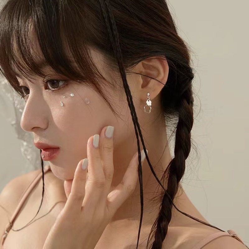 Bông Tai Mạ Bạc 925 Hình Hoa Dễ Thương Ngọt Ngào Cho Nữ