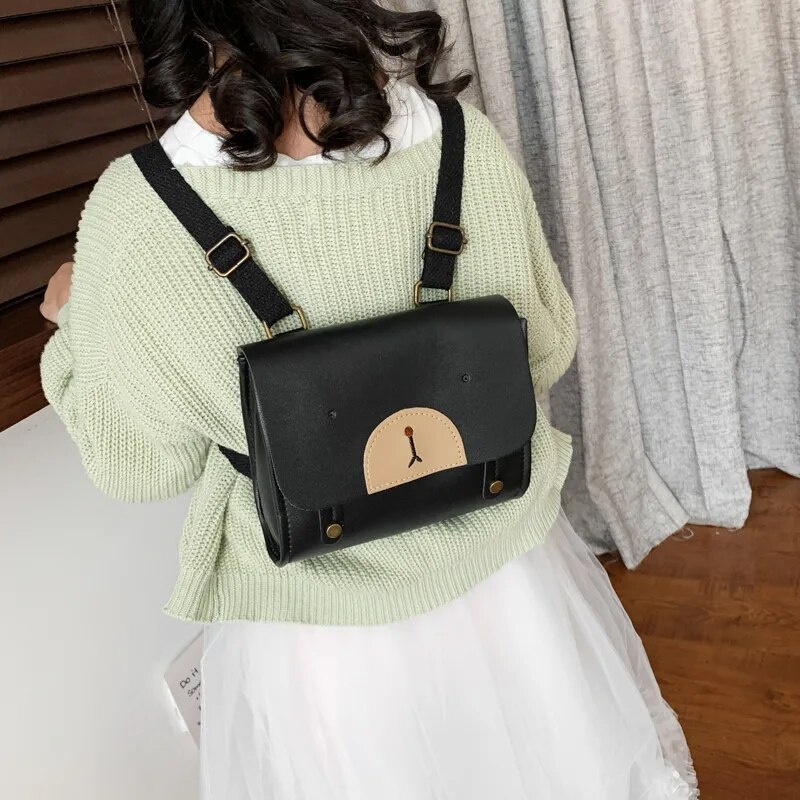 BEAR LEADER Ba Lô Da PU Mini In Họa Tiết Hoạt Hình Phong Cách Hàn Quốc Thời Trang Cho Bé Mẫu Giáo