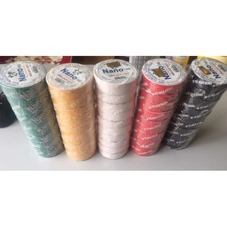 10 CUỘN BĂNG KEO CÁCH ĐIỆN NANOCO 20Y CAO CẤP-MÀU TRẮNG-ĐEN-VÀNG-ĐỎ