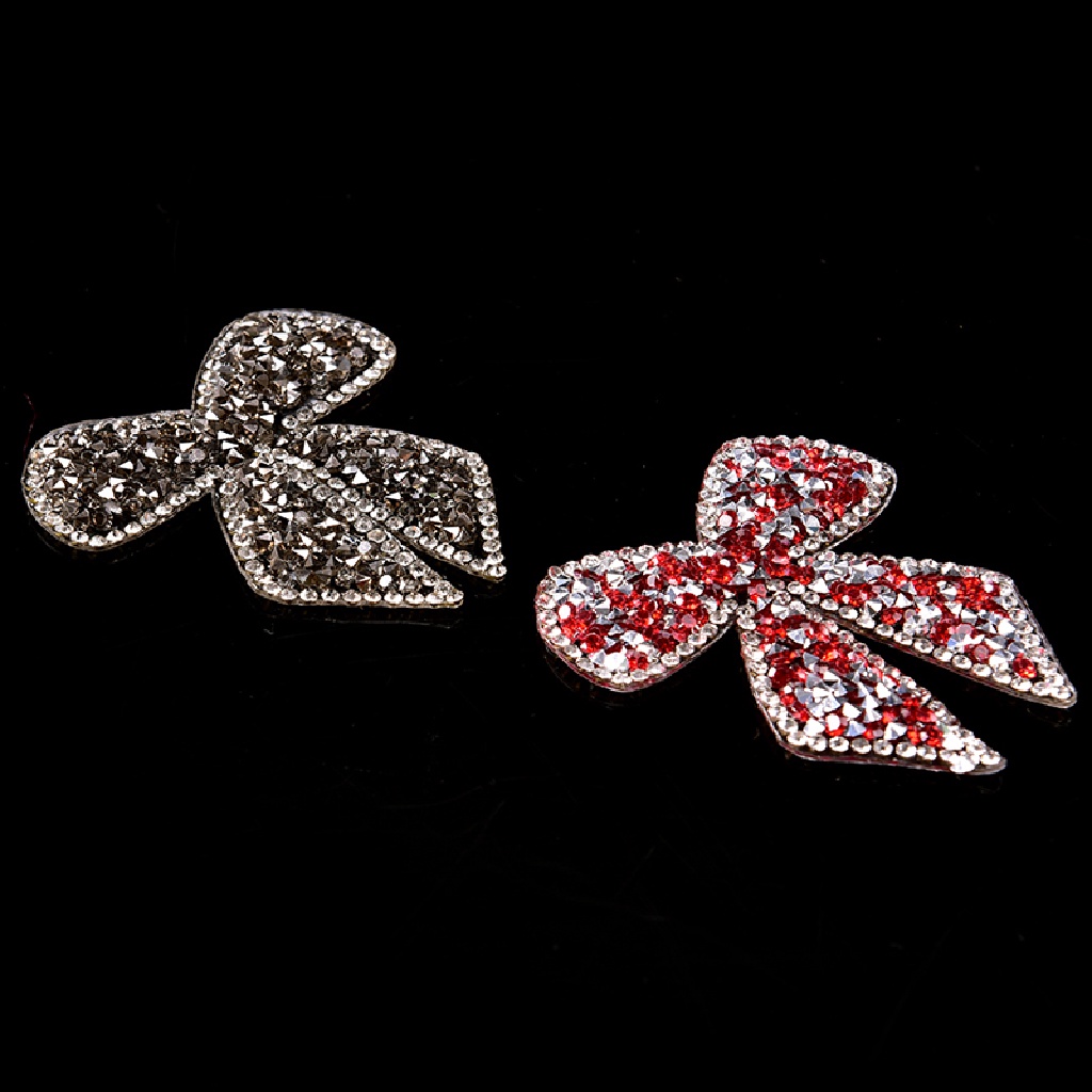 Miếng Vá Ủi Quần Áo Jean Hình Nơ Đính Đá Pha Lê