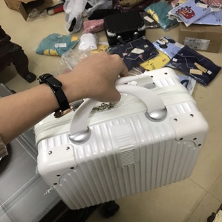 Cốp vali mini 14 inch trắng