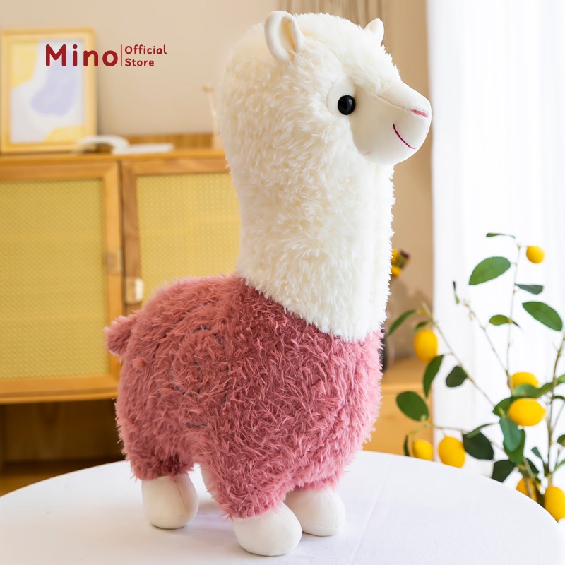 Gấu Bông Cute Dễ Thương Lạc Đà Alpaca Lông Cừu Màu Đỏ MINO Cho Bé Ôm Ngủ Mềm Mịn TH90