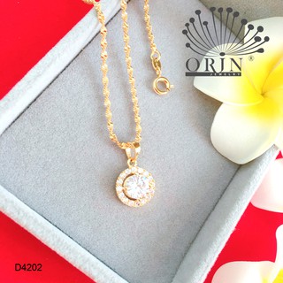 Dây chuyền nữ dạng xoắn mặt đá tròn viền đính đá thiết kế bền màu cao cấp Orin D4202