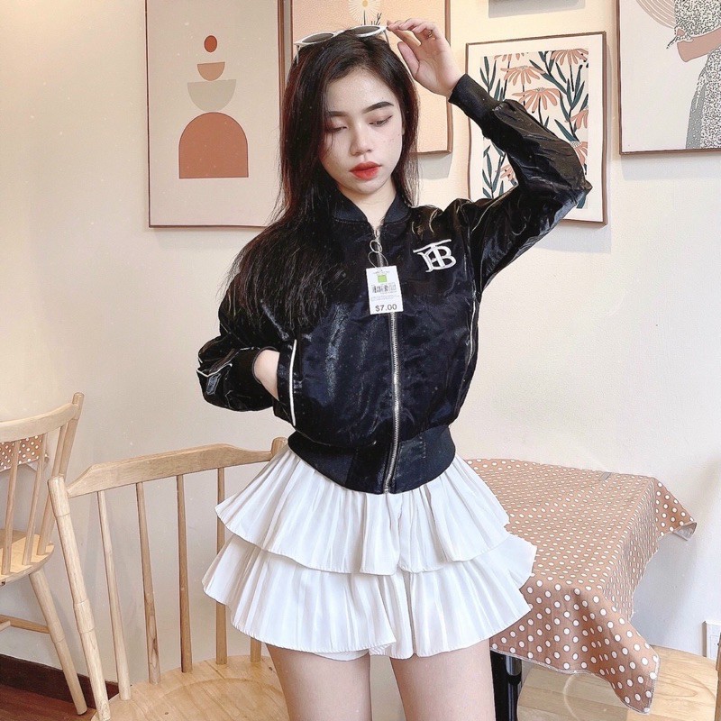 Áo khoác phi xà cừ cao cấp ,Áo Khoác chống nắng,Áo khoác crotop có mũ bomber nữ phi xà cừ 2 lớp siêu đẹp