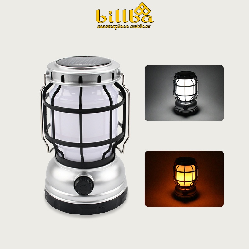 Đèn trang trí, đèn bão cắm trại pin sạc - Đèn măng xông phong cách cổ điển 2 chế độ (BB8212) - Billba Outdoor