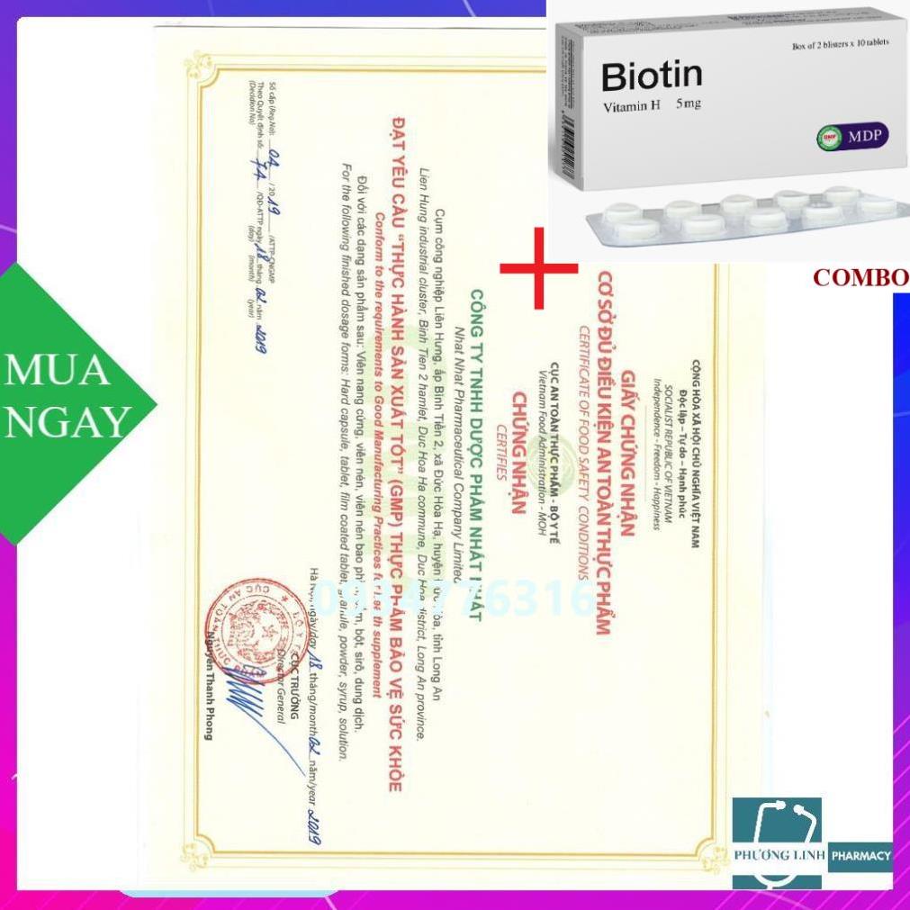Combo Biotin 5mg+ Tăng cường nội tiết tố nữ Tố Nữ Nhất Nhất (Hộp 1 vỉ x 10 viên)